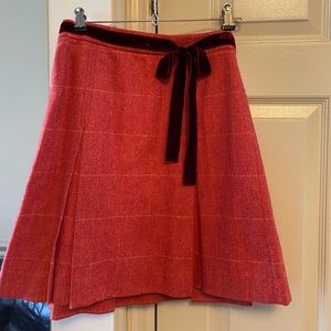 Wool and velvet skirt